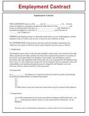 FORMAT OF EMPLOYMENT CONTRACT