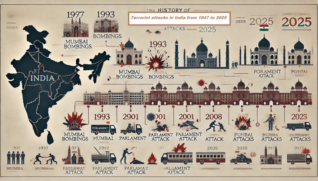 Terrorist attacks in India from 1947 to 2025