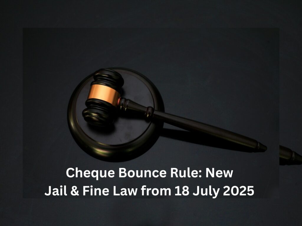 Cheque Bounce Rule: New Jail & Fine Law from 18 July 2025