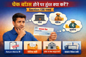 चेक बाउंस होने पर तुरंत क्या करें – Section 138 गाइड